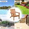 Costway Patio Acacia Wood Adirondack Chair Lounge Armchair sturdy Outdoor Garden Yard